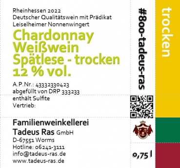 Chardonnay Spätlese trocken 2022